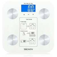 Triomph Body Fat Scale, Digital Bathroom Scale Body Composition Analyzer with Backlit LCD for Body Weight, Fat, Water, Muscle, BMI, Bone Mass and Calorie, 10 Users, 400 lbs Fat Loss Monitor, White