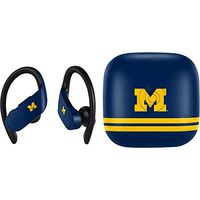 Skinit Decal Audio Skin for PowerBeats Pro - Officially Licensed College Michigan Logo Striped Design
