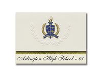 Signature Announcements Arlington High School - 01 (Arlington, SD) Graduation Announcements, Presidential style, Elite package of 25 with Gold & Blue Metallic Foil seal
