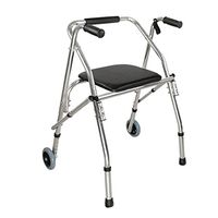 Healthcare Elderly Walker Folding Aluminum Alloy Belt Wheeled Walker