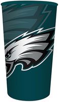 Creative Converting Officially Licensed NFL Plastic Souvenir Cups, 20-Count, 22-Ounce, Philadelphia Eagles