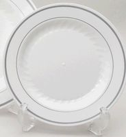 Masterpiece Plate White/Silver 6"