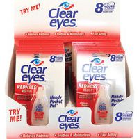 Clear Eyes Redness Relief up to 8 Hours of O.2 Oz - 12 Pack of Handy Pocket Pals
