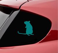 Rat Standing Mouse Silhouette Vinyl Decal Sticker (Teal)