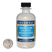 Magnesium Chloride Hexahydrate / 4 Ounce Bottle / 98+% Pure Reagent Grade/Fine Flakes/USA