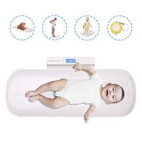 Baby Scale, Pet Scale, Multi-Function Digital Scale Measure Toddler/Adult/Puppy/Cat/Dog Weight(Max:220lb) and Height(Max:70cm) Accurately, Precision at ± 10g, KG/LB/OZ, Blue Backlight