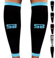 SB SOX Compression Calf Sleeves (20-30mmHg) for Men & Women - Perfect Option to Our Compression Socks - for Running, Shin Splint, Medical, Travel, Nursing, Cycling, and Leg Pain (Black/Blue, Medium)