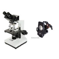 Celestron CB2000C Compound Binocular Microscope w/40x - 2000x power, 10x and 20x eyepieces, coaxial focus, 10 prepared slides, 3 color filters, emersion oil with Universal Smartphone Adapter