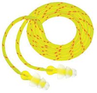 TriFlange Corded Ear Plugs, 26dB Rated, Flanged Shape, PK 100