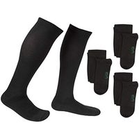 3 Pair EvoNation Men's USA Made Graduated Compression Socks 20-30 mmHg Firm Pressure Medical Quality Knee High Orthopedic Support Stockings Hose - Best Comfort Fit, Circulation, Travel (Medium, Black)