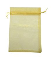 SUNGULF 50pcs Organza Pouch Bag Drawstring 5"x7" 13x18cm Strong Gift Candy B6ag Jewelry Party Wedding Favor (Gold)