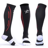 Compression Socks for Men & Women, 2 Pairs, 15-25mmHg Graduated Nursing Compression Stockings for Athletic Sports, Running, Cycling, Flight, Travel, Nurse, Pregnancy, Black M