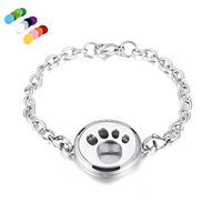 constantlife 20 Different Design 316L Stainless Steel Chain Bracelet Fragrancy Diffuser Fashion Essential Oil Diffuser Bracelet Jewelry (Paw)