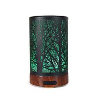 Essential Oil Diffuser ASAWASA Aroma Mist Humidifiers For Bedroom Home Office Yoga,Metal Aromatherapy Diffusers with Waterless Auto Shut-Off Protection 7Colors Changed LED Nightlight(Tree)