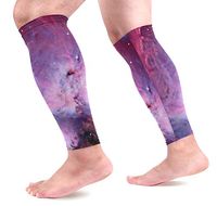 KEAKIA Purple Galaxy Print Calf Compression Sleeves Shin Splint Support Leg Protectors Calf Pain Relief for Running, Cycling, Travel, Sports for Men Women (1 Pair)