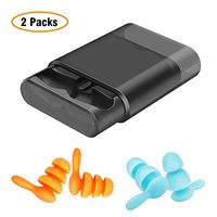 MoKo Noise Cancelling Ear Plugs for Sleeping, (2 Pack) Soft Reusable Ear Plugs Hearing Protector Noise Reduction Waterproof Earplug for Sleeping Snoring Swimming Concerts Work Studying - Blue & Orange