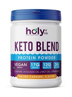 Holy and Co. Keto Protein Shake (Plant Based), Salted Caramel 16 oz (1lb / 453g) Powder. Healthy Fat Blend Featuring Avocado Oil and Coconut MCT Oil - Gluten Free, Non-Dairy, Non Soy, Non GMO