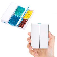 Magnetic Pill Case Travel Pill Organizer Small - Daily Portable Pill Box for Purse or Pocket, Moisture-proof Medication Organizer with Foldable Close Design to Hold 7 Day Vitamins, Supplements(2 pack)