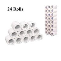24 Rolls Silky Smooth Toilet Paper 3-Ply Toilet Tissue Soft Tough Toilet Roll Napkin Clean Touch Hand Towels Unbleached Clean Bath Tissue