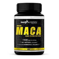 Organic Maca Root Powder Capsules - 1500MG – Made with Black, Red, Yellow Peruvian Maca Root Extract & Black Pepper - Energy, Performance & Mood Supplement for Men and Women