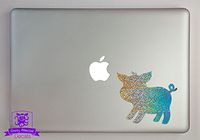 Overly Attached Decals Cute Barnyard Piglet Specialty Vinyl Decal Sized to Fit A 15" Laptop - Silver Metal Flake