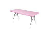 Kwik-Covers 6' Rectangle Plastic Table Covers 30" x 72", Bundle of 5 (Pink)