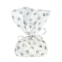 Fun Express - Silver Polka Dot Cello Bags (dz) for Wedding - Party Supplies - Bags - Cellophane Bags - Wedding - 12 Pieces