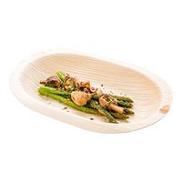 Palm Leaf Deep Oval Plate, Oval Leaf Plate - 8" x 5" - Deep Oval Plate / Bowl - Durable Sustainable Material - 100ct Box - Restaurantware