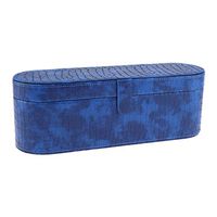 Travel Dyson Hairdryer Case, Crocodile PU Leather Box for Dyson Hair Dryer, Anti-Scratch Drop-Proof Waterproof Dustproof Crush-Proof Cover, Portable Storage (Blue)