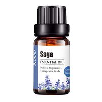 100% Pure Natural Aromatherapy Essential Oil Aroma Unilateral, for Diffusers, Humidifier Oils, Spa and Air Purifier - Perfect for Aromatherapy, Relaxation (10ml, Sage)