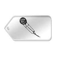 Azeeda 10 x 'Wired Microphone' 66mm x 34mm Clear Tags (TG00053251)