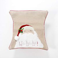 Indexshop Christmas throw pillowcase 3D Embroidered Cotton Linen Decorative Pillowcase Cushion Cover for Sofa Throw Pillow Case 18x18 (B)