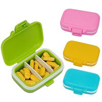 AIEX Pill Organizer Pill Box AM PM Pill Case Medicine Holder with Detachable Compartments for Daily and Travel Vitamin/Fish Oil/Supplements (4 Candy Color)