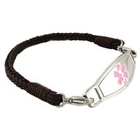 Braided Medical Alert ID Bracelet - Custom Engraving Included -Fun, Modern & Casual - Espresso