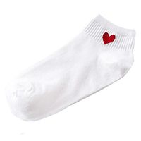 Clearance!!Swyss Friendship Heart-Shaped Print Cotton Socks,Slippers Short Ankle Socks,Street Fashion breathable Sox (Red)