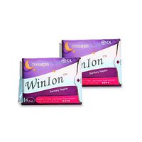 2 Packs Winalite Winion Night Use Sanitary Napkin | with Wide Soft Wings | Super Absorbent | Negative Ion Strips Embedded | for Heavy Flow | Contain 8 Pads in 1 Pack (Total 16 Pads) | 29 cm Long