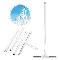 BOOMJOY Floor Squeegee with 43" Extension Long Handle, Rubber Blade, for Bathroom, Tile Shower Floor Wiper