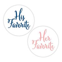 His Favorite & Her Favorite Wedding Stickers, Choose Your Colors, Wedding Favor Stickers (#376-NVBL)