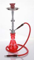 1 hose 21" Cairo Red Hookah Shisha Nargila water glass vase pipes smoke sale