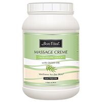 Bon Vital' Therapeutic Touch Massage Crème, Professional Massage Therapy Cream with Olive Oil to Repair Dry Skin & Soothe Sore Muscles, Full Body Moisturizer For Youthful Looking Skin, 1 Gallon - BVTTC1G