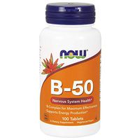 NOW Supplements, Vitamin B-50 mg, Energy Production*, Nervous System Health*, 100 Tablets