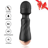 Powerful Mini Massage Vibrarator, Smallest and Strongest Cordless Handheld Rechargeable Wand, Best for Travel with 12 Vibration Modes for Body Massage