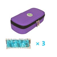 CHILDHOOD Waterproof Insulin Cooler Travel Case Temperature Display Medication Insulated Cooling Bag with 3 Ice Packs (Purple)