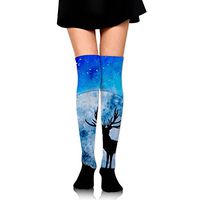 HCZHUCK Painting Moonlight Elk Womens Popular Knee High Compression Socks Sports Running Socks