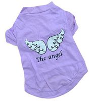 Axchongery Dog Vest, The Angel Pet Shirt Spring Puppy Sleeveless T-Shirts Small Dog Clothes (Purple, xs)