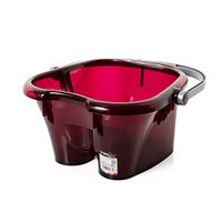 Mai® Transparent Thick Plastic Foot Tub with Massage Foot Bath Heightening Barrel Foot Bath Tub Footbath Household Footbath Elderly Children Adults are Available 25.5 * 26 * 20cm (Color : Red)