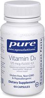 Pure Encapsulations - Vitamin D3 125 mcg (5,000 IU) - Hypoallergenic Support for Bone, Breast, Prostate, Cardiovascular, Colon and Immune Health - 60 Capsules