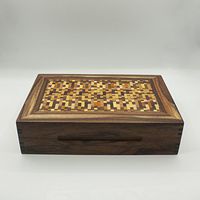Modern Mid-Century Accented Wooden Cigar Humidor