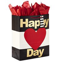 Hallmark 15" Extra Large Valentine's Day Gift Bag with Tissue Paper (Happy Heart Day)