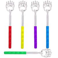 5 Pc Back Scratchers for Adults Extendable, Telescopic Back Scratcher Scalp Head Massager Manual Back Massager, Portable Anti-Slip Rubber Hand Held Scalp Body Massager for Wellness & Relaxation